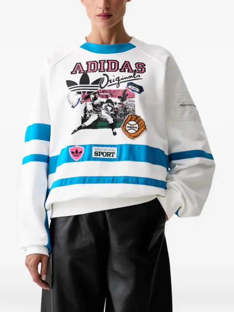 adidas graphic-print panelled sweater