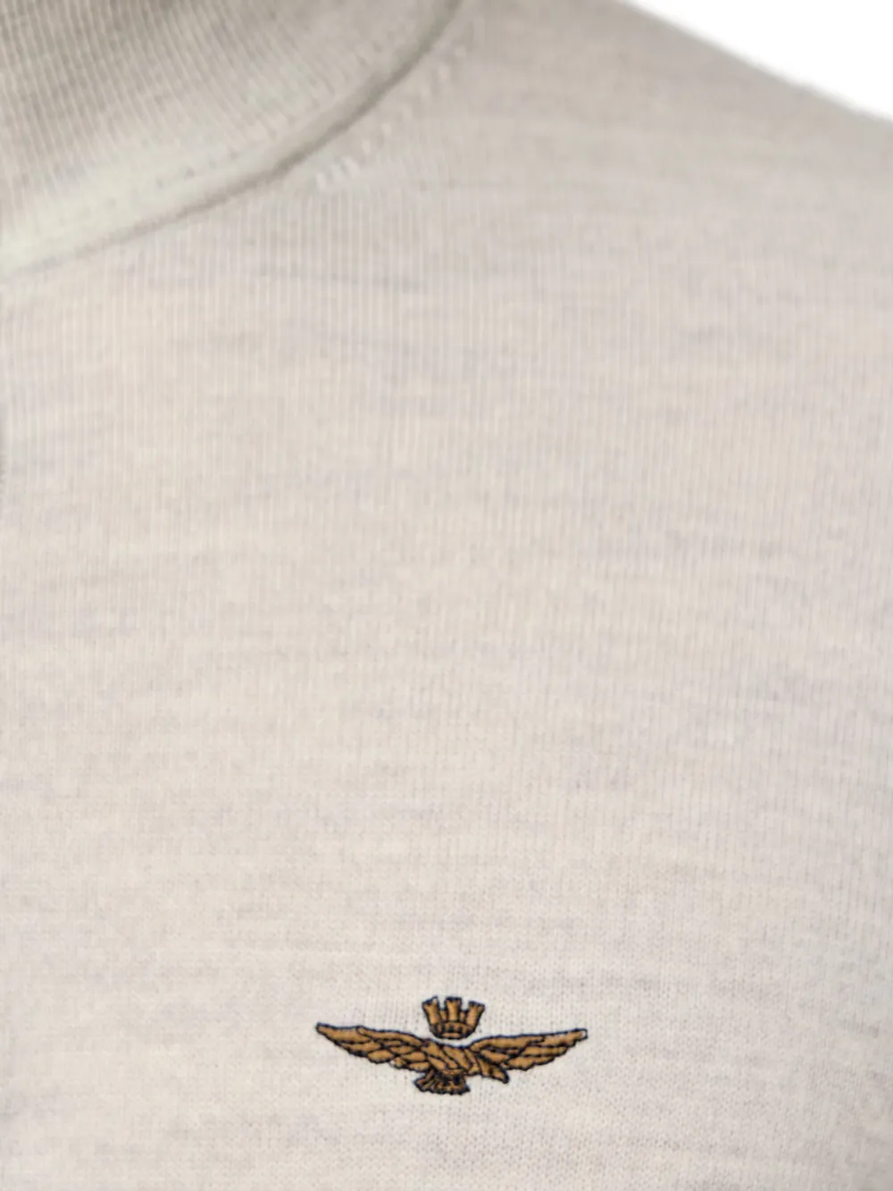 Aeronautica Militare Button-up trui met geborduurd logo Beige