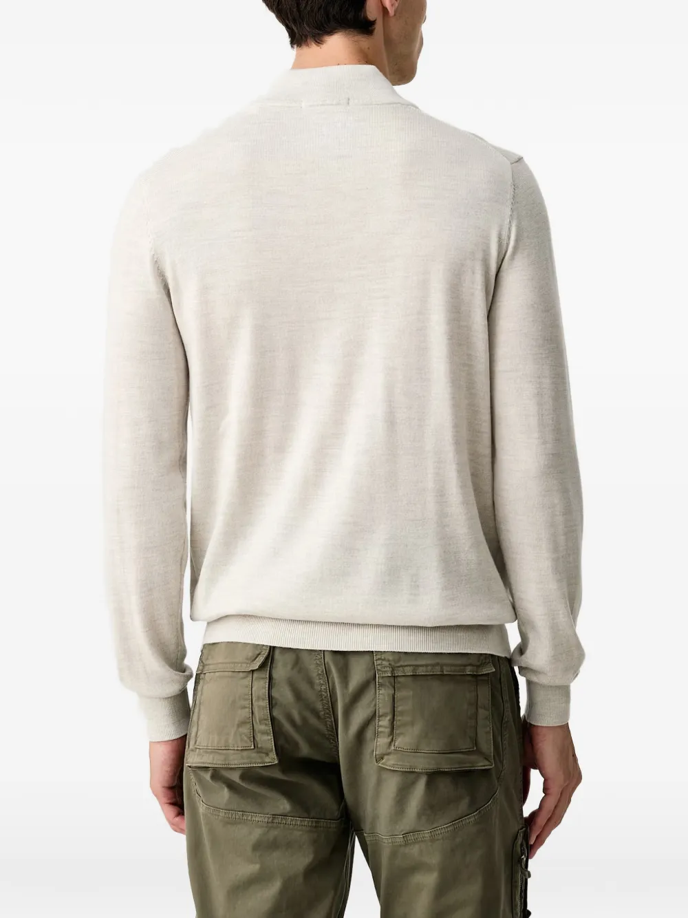 Aeronautica Militare Button-up trui met geborduurd logo Beige