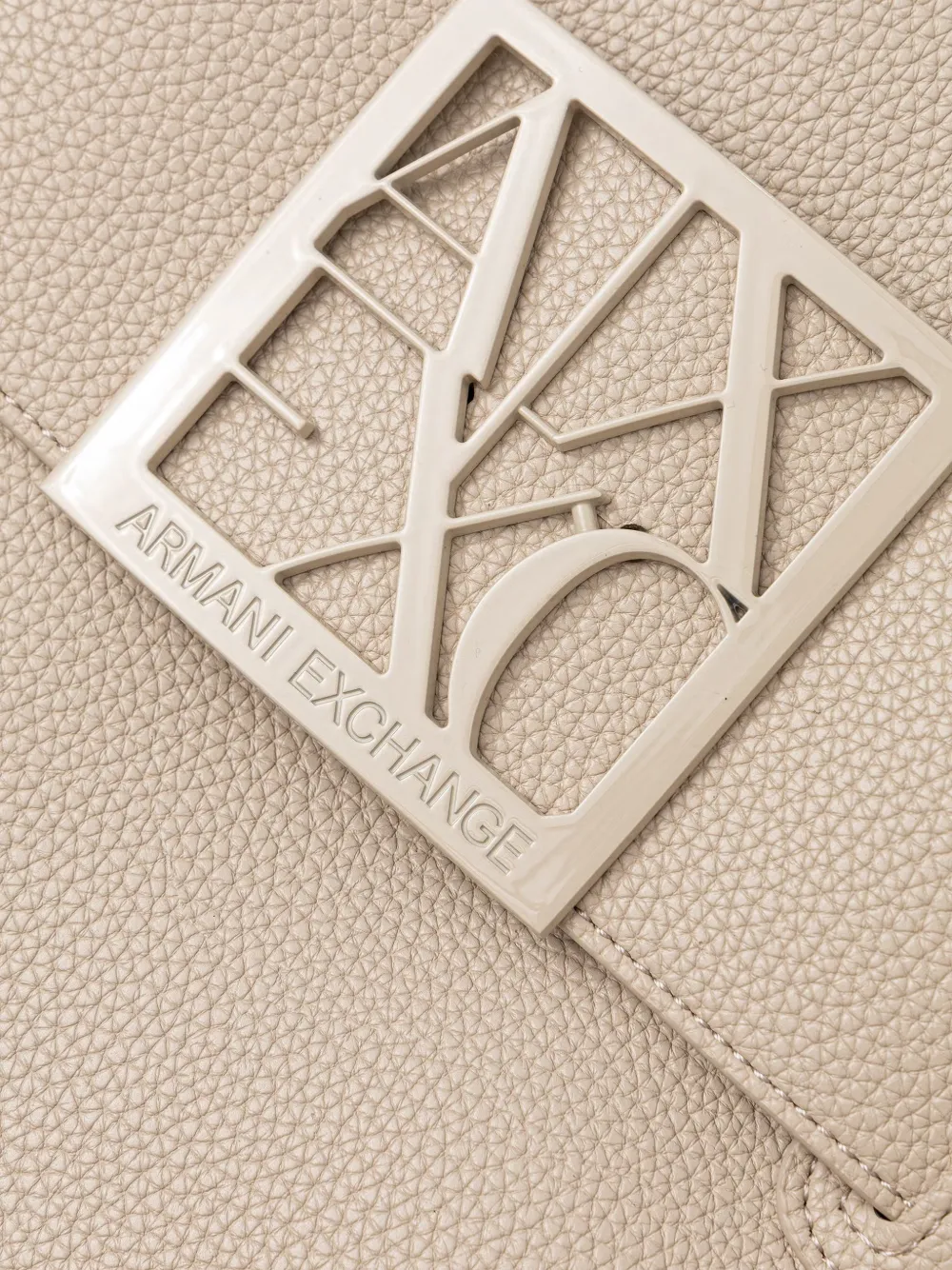 Armani Exchange Shopper met logoplakkaat Beige