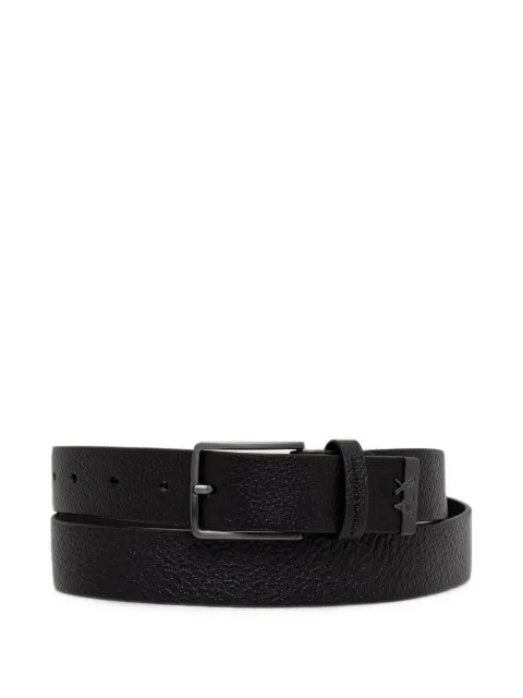 Armani Exchange logo-plaque grained belt