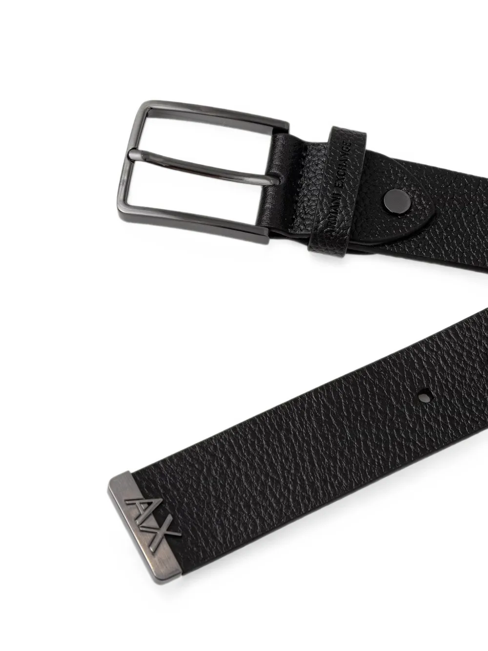 Armani Exchange Bewerkte riem met logoplakkaat Zwart