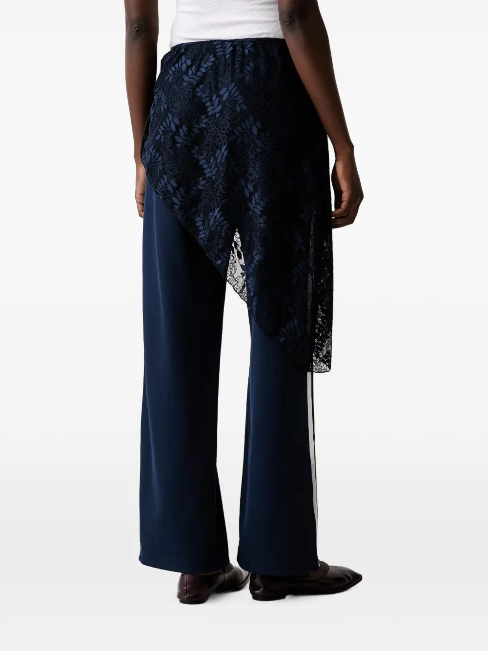 adidas lace-overlay side-stripe track pants Blauw