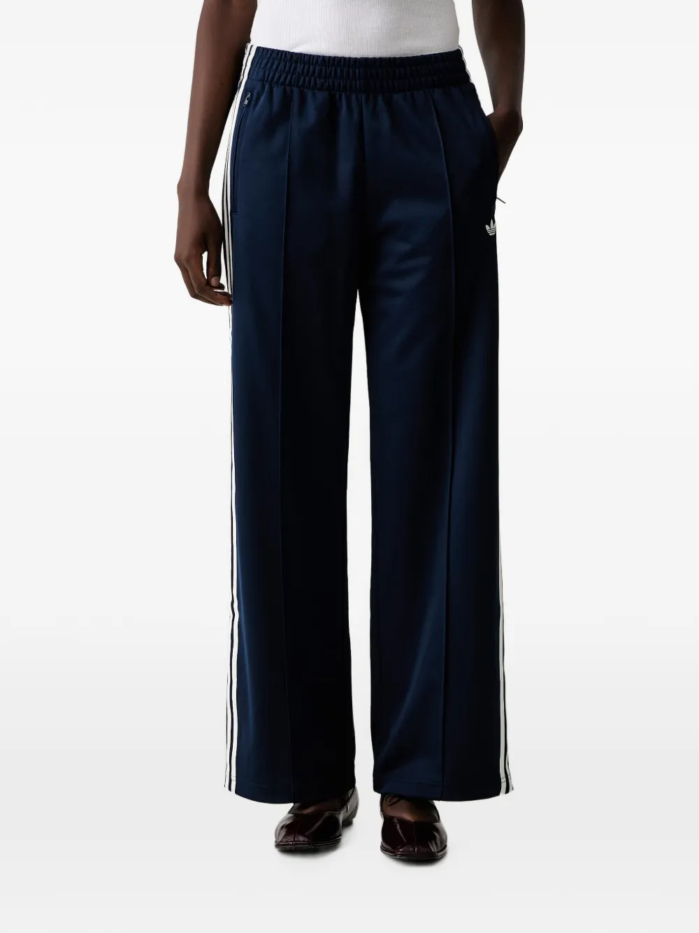 Adidas Originals Lace-overlay Side-stripe Track Pants In Blue
