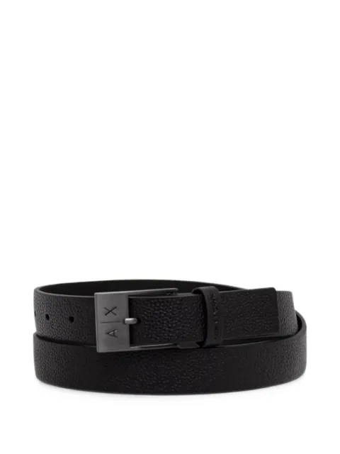 Armani Exchange logo-plaque pebbled belt