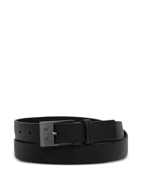 Armani Exchange logo-plaque pebbled belt