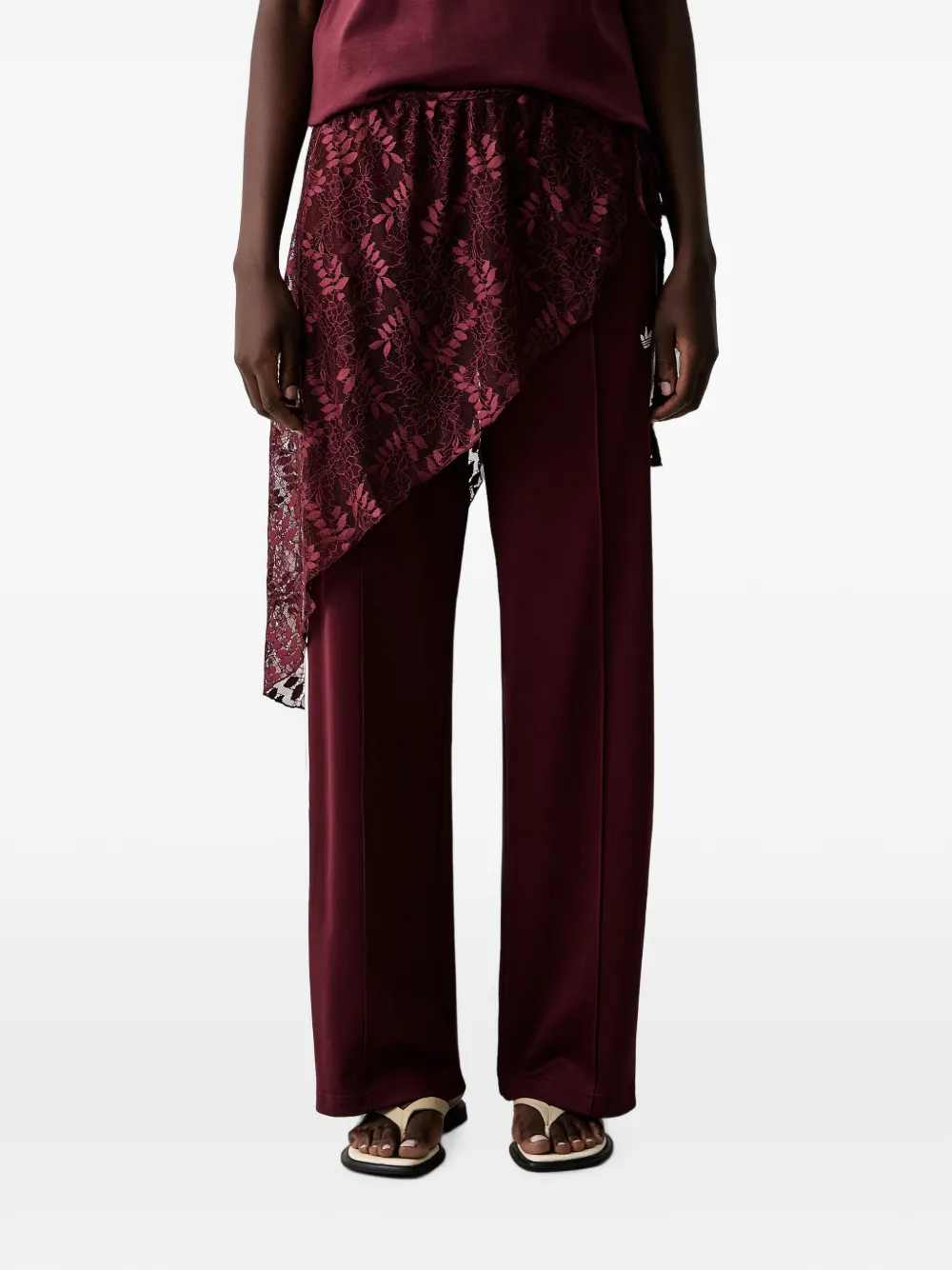 Adidas Originals Lace-overlay Track Pants In Rot