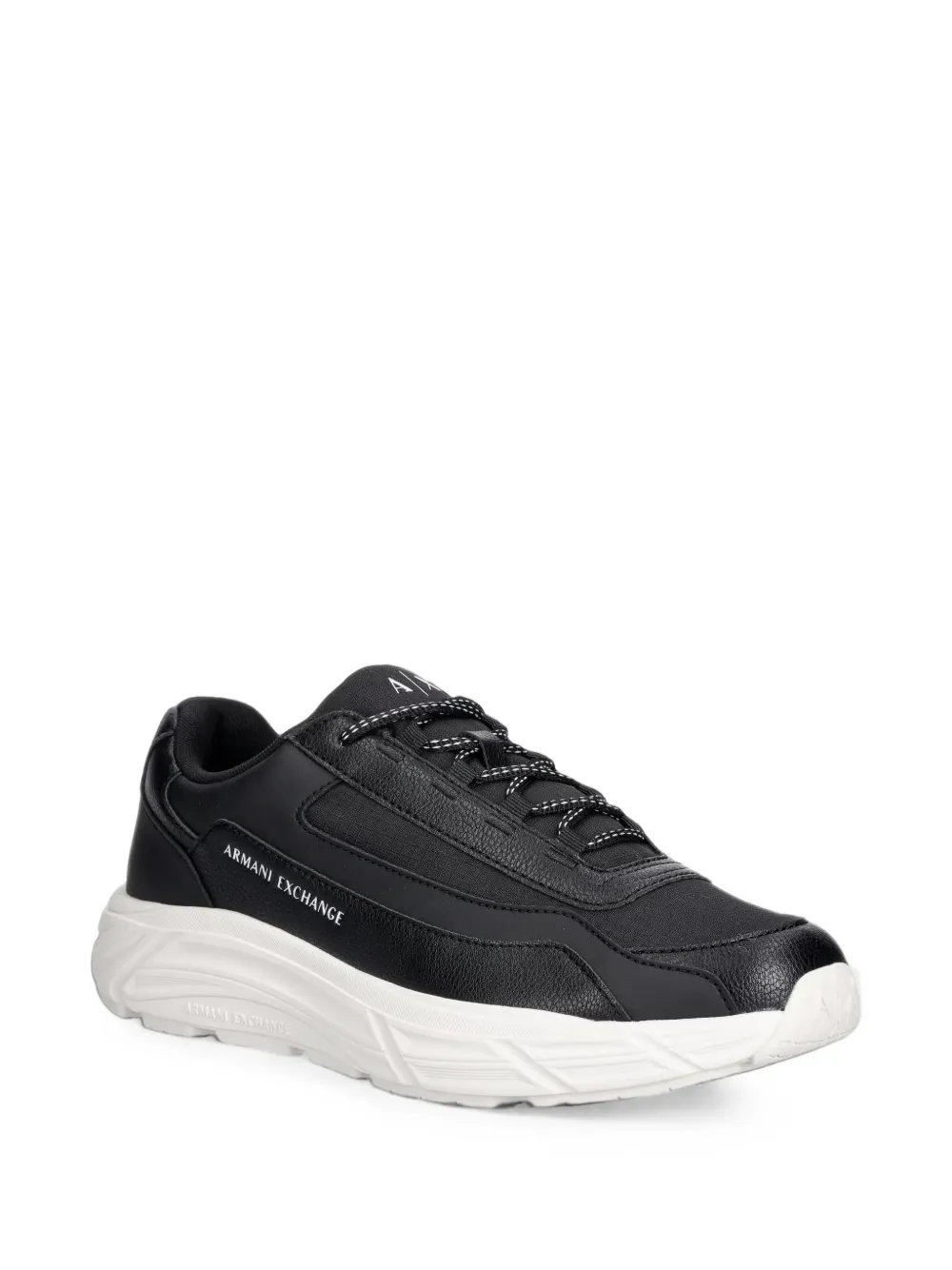 Armani Exchange logo-print panelled sneakers Zwart