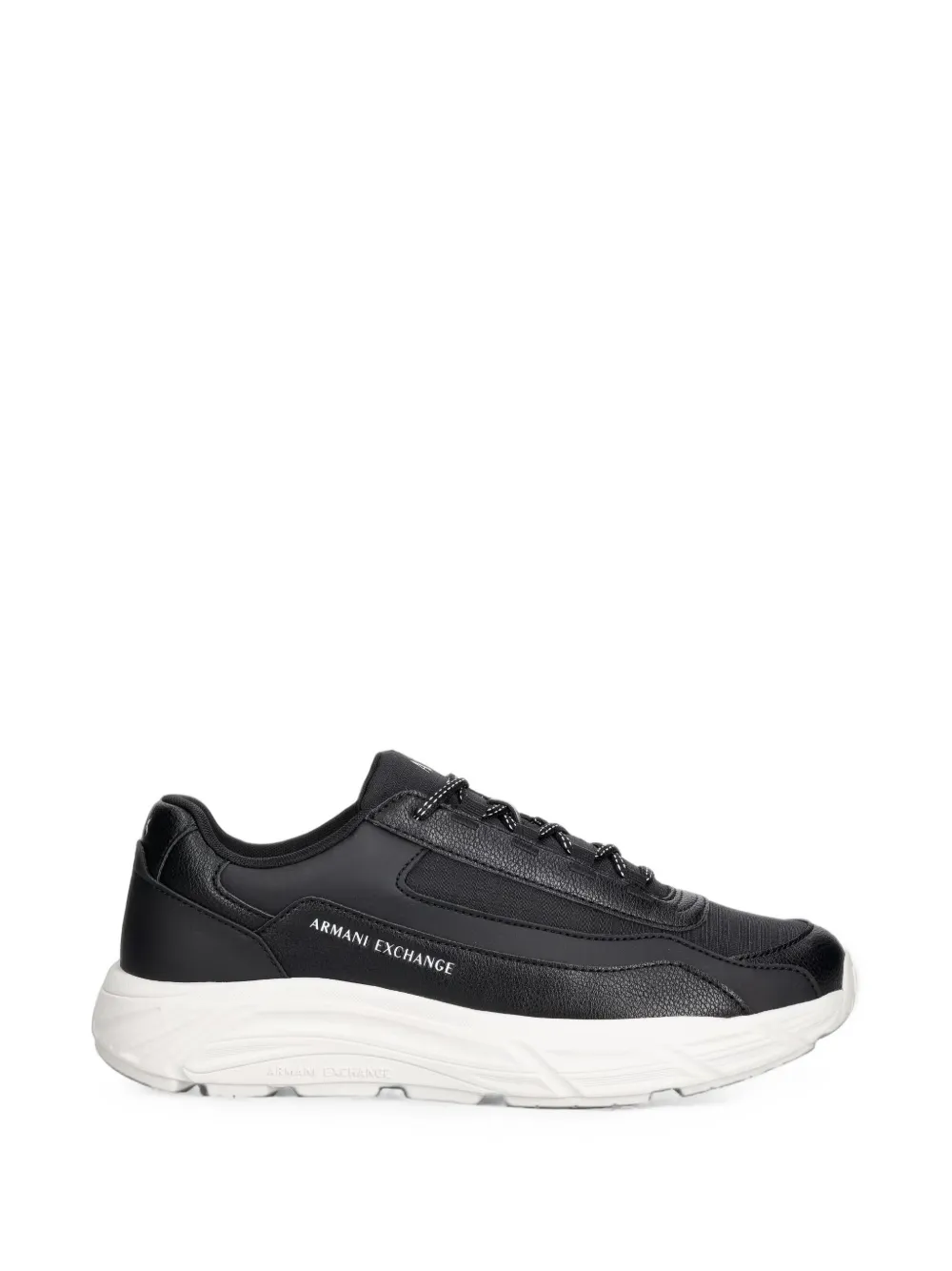 Armani Exchange logo-print panelled sneakers Zwart