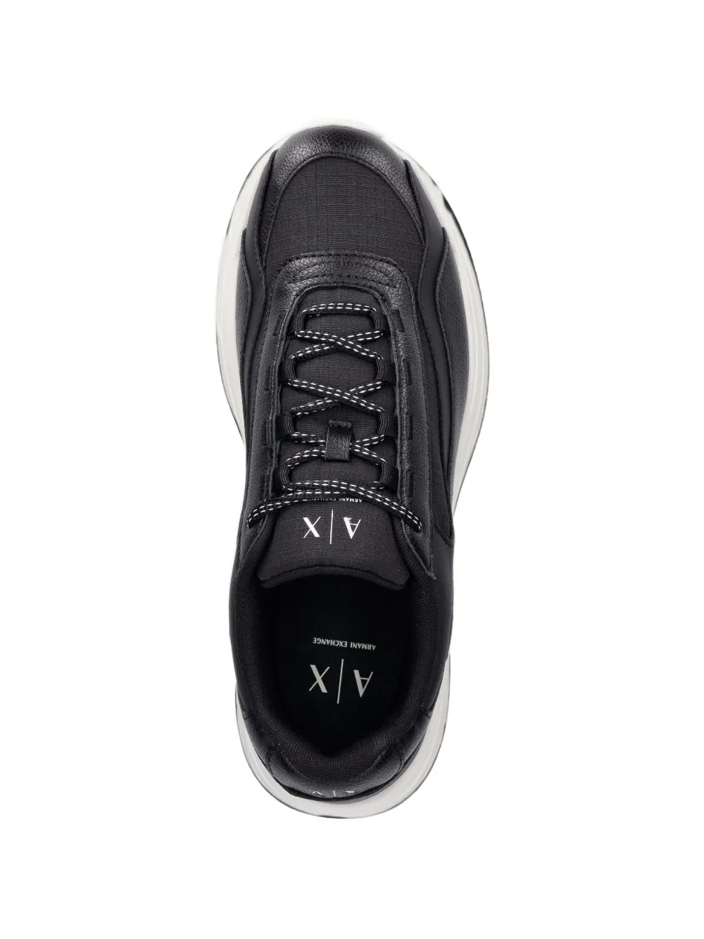 Armani Exchange logo-print panelled sneakers Zwart