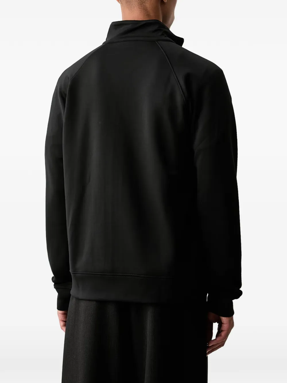 adidas logo-embroidered raglan-sleeve zip-up sweatshirt Zwart