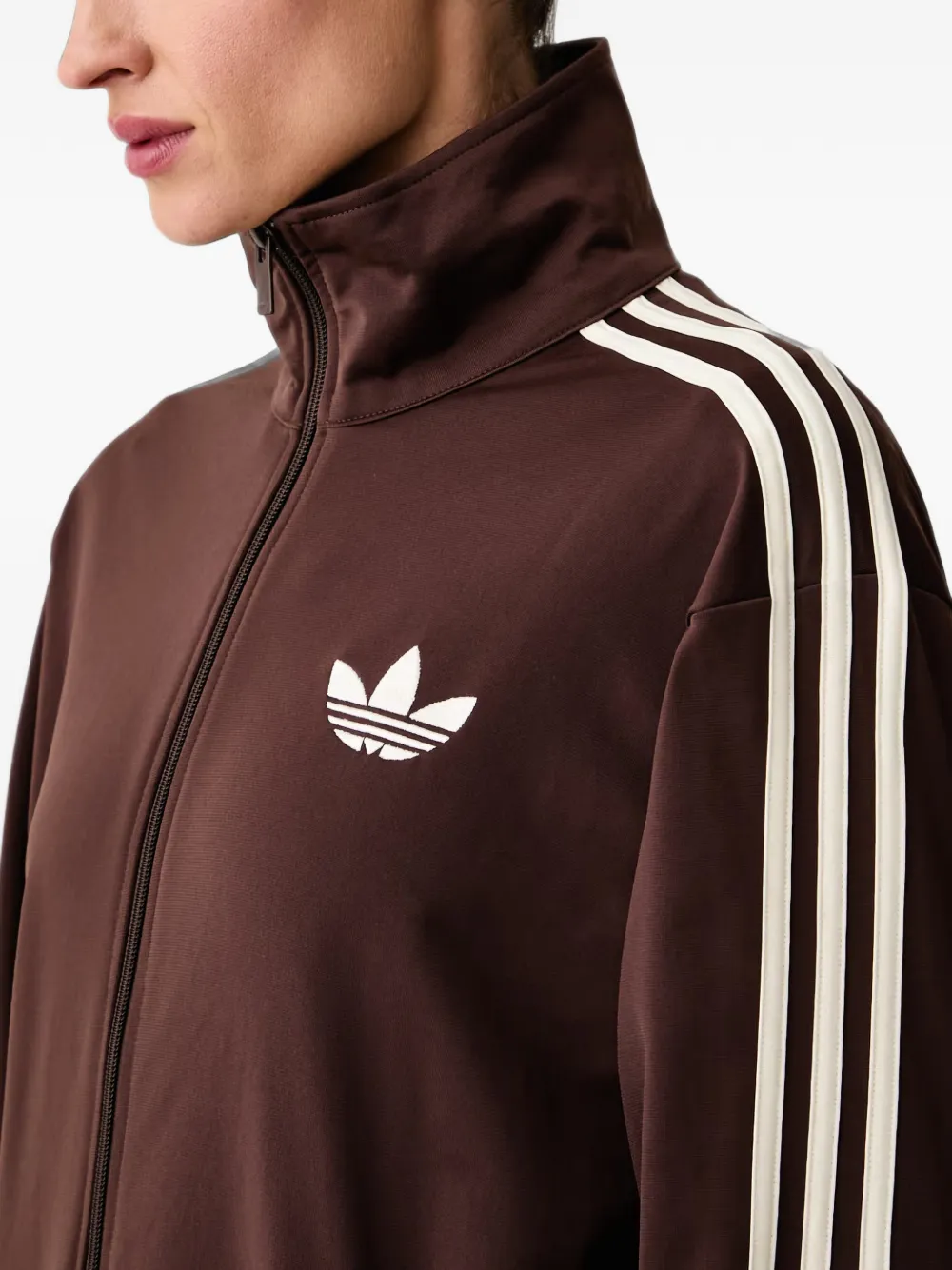 adidas logo-embroidered striped zip-up sweatshirt Bruin