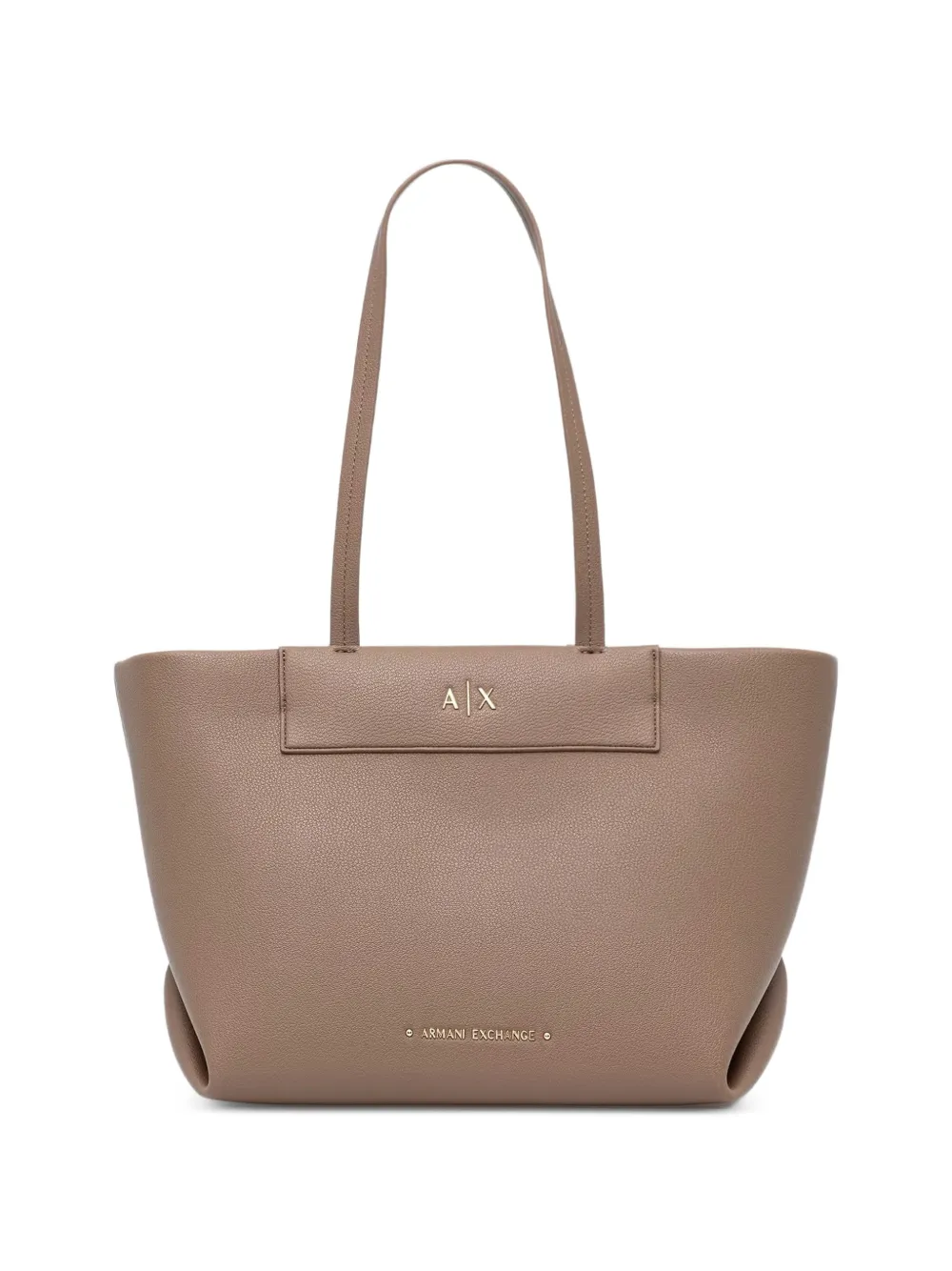 Armani Exchange logo-plaque pebbled-effect tote bag