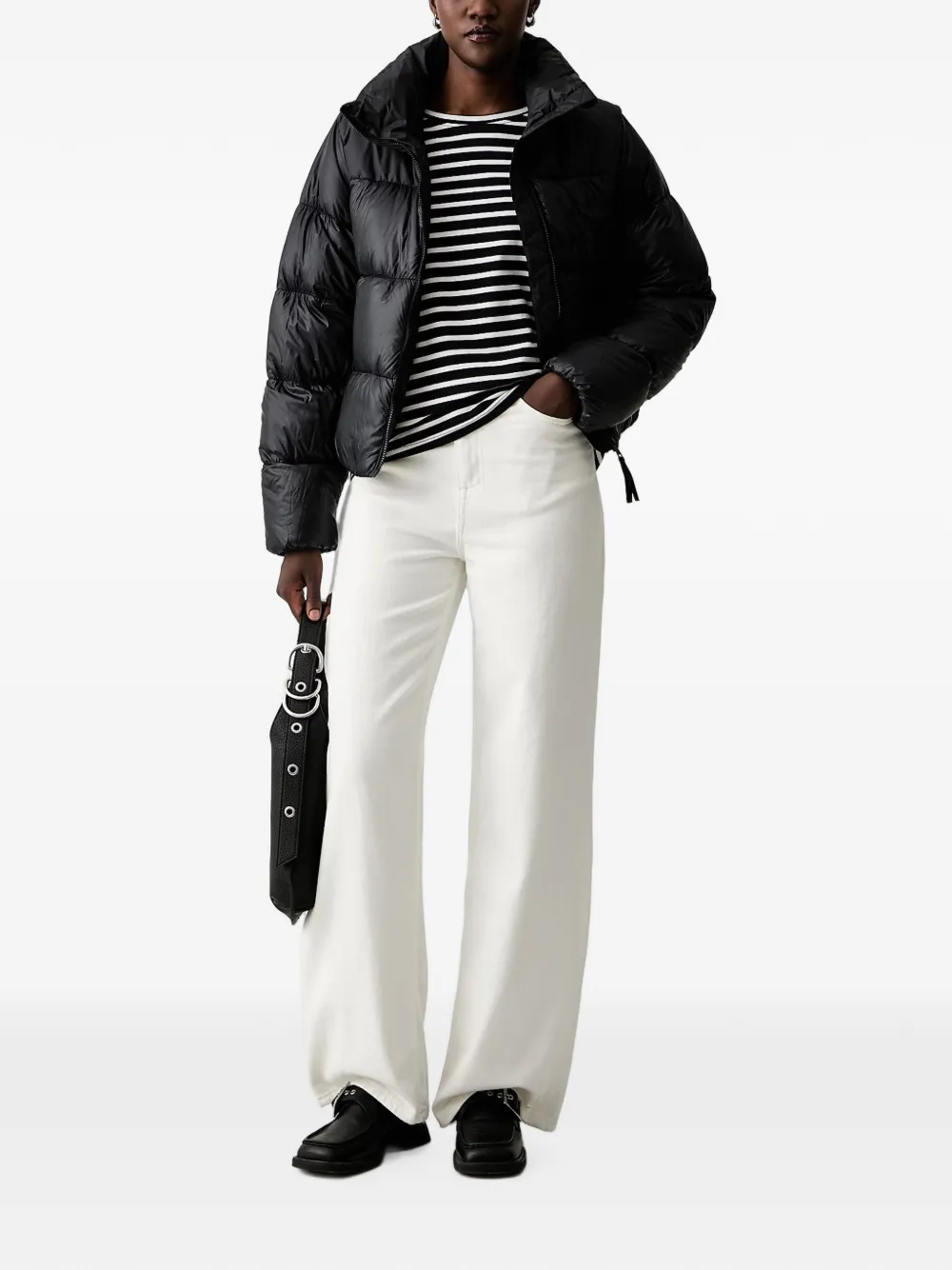adidas quilted padded jacket Zwart