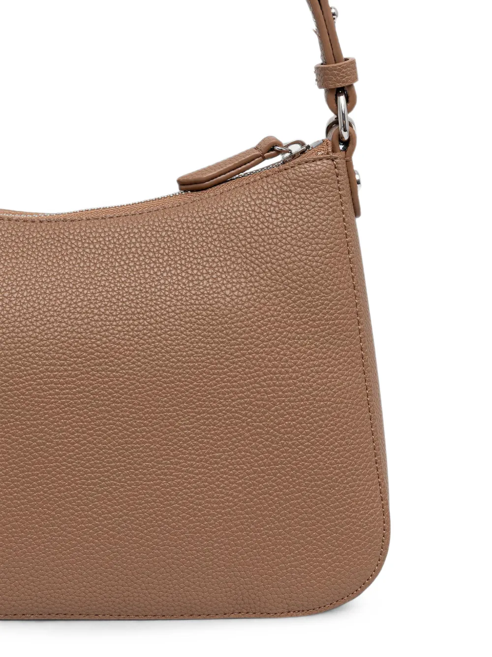 Armani Exchange Mila leren schoudertas met textuur en ketting Bruin