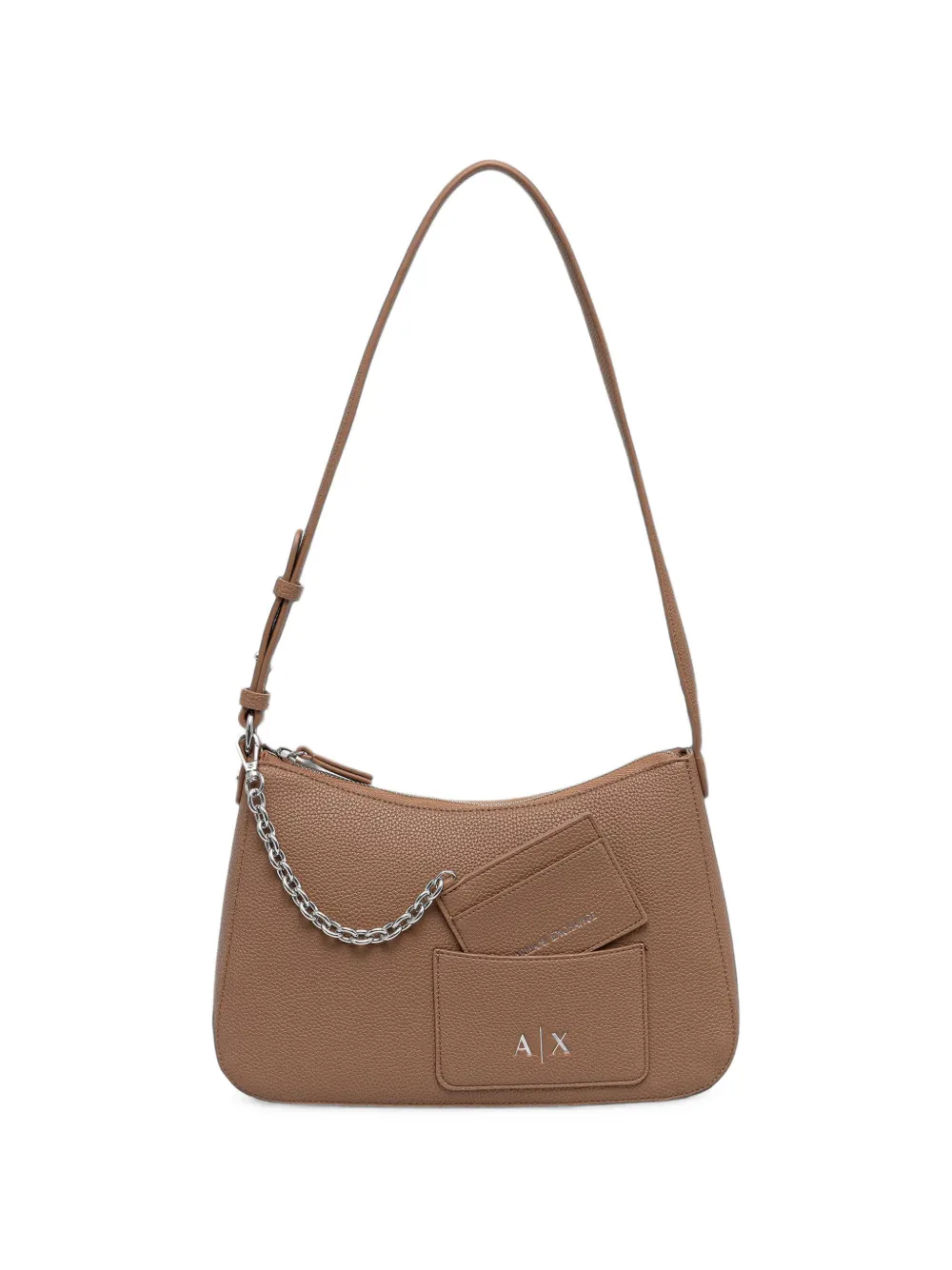 Armani Exchange Mila grained chain-link shoulder bag - Marrone