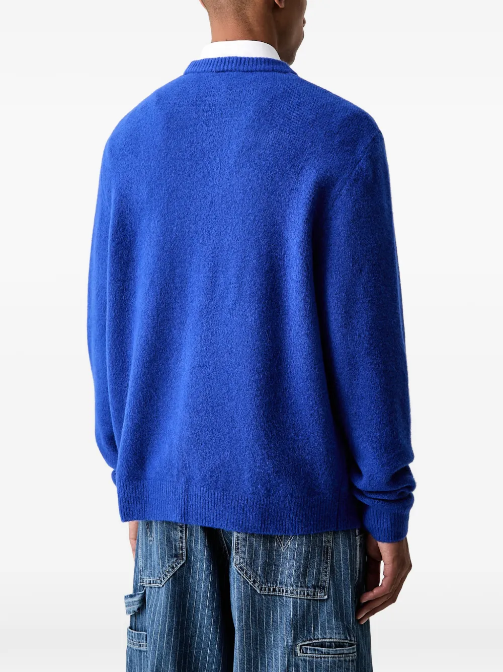 adidas Trefoil essentials logo knit sweater Blauw