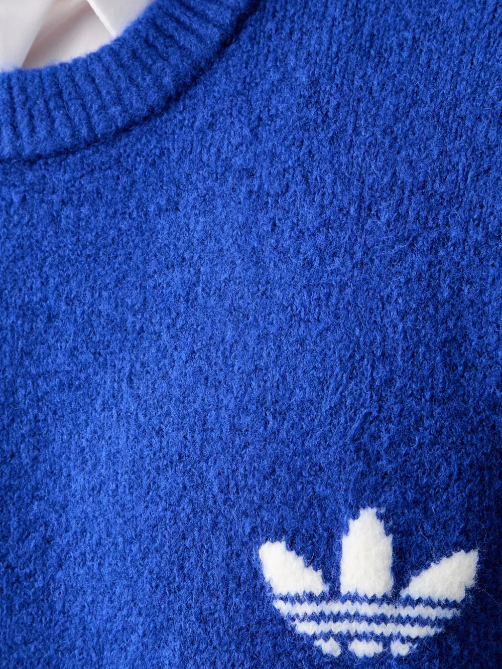adidas Trefoil essentials logo knit sweater Blauw