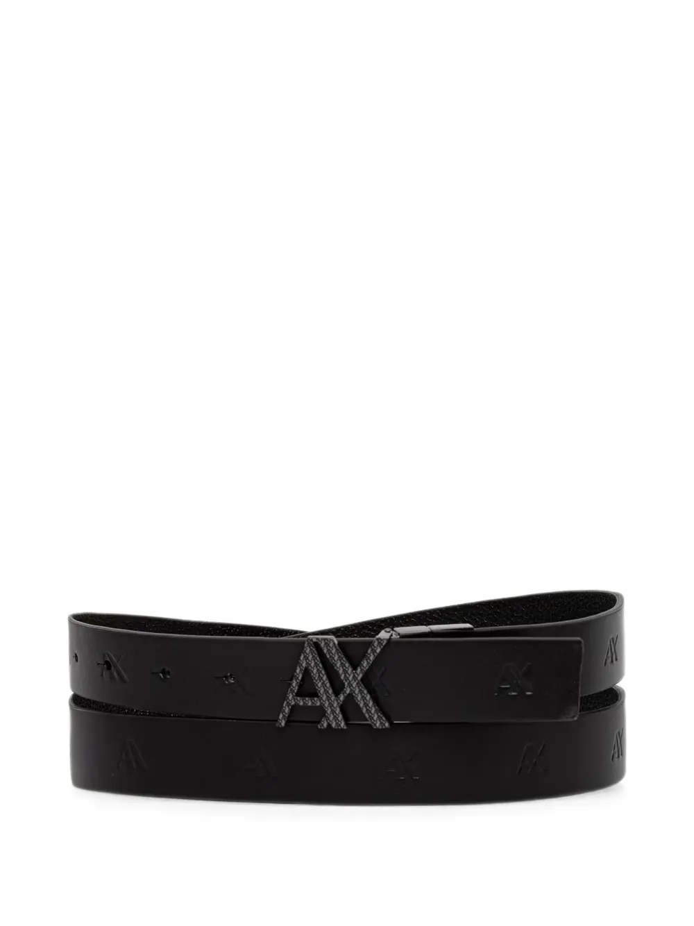 Armani Exchange logo-plaque reversible belt Zwart