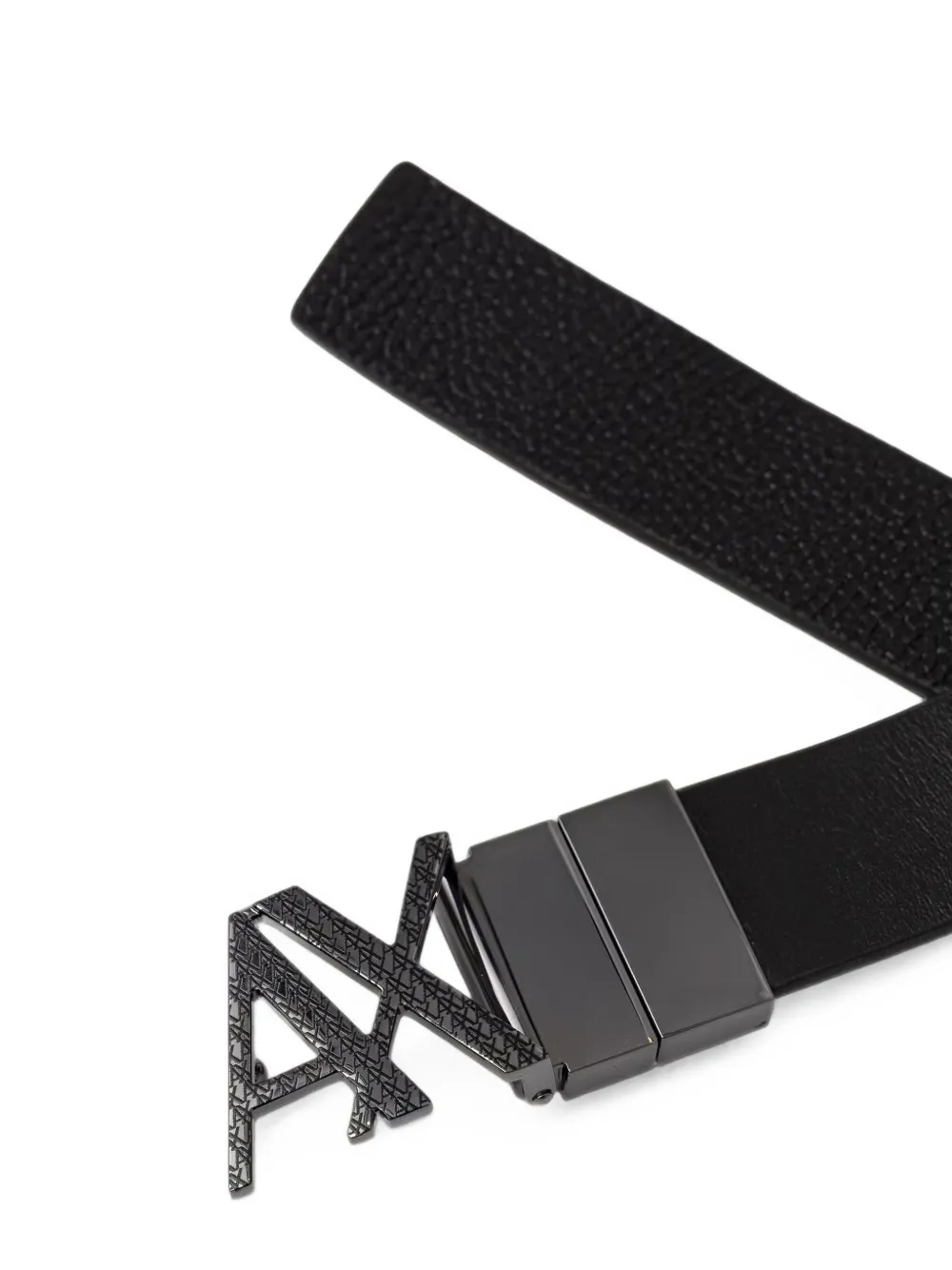 Armani Exchange logo-plaque reversible belt Zwart