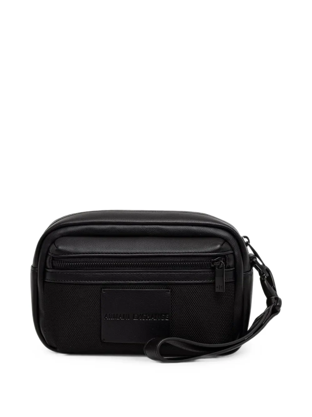 Armani Exchange logo-patch wash bag Zwart