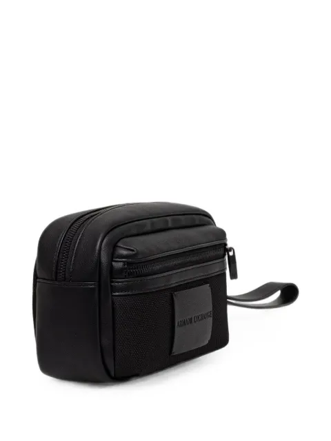 Armani Exchange logo-patch wash bag