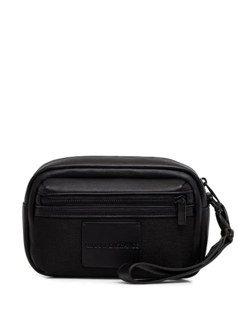 Armani Exchange logo-patch wash bag