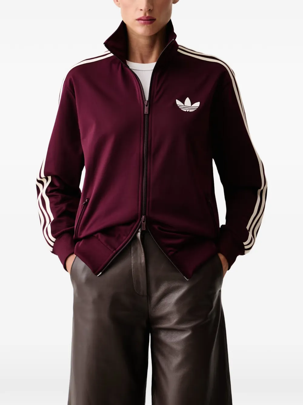Adidas Originals Firebird Logo-embroidered Track Jacket In Red