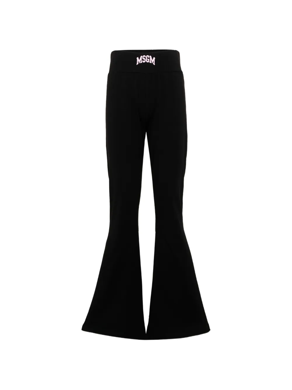 MSGM Kids Ausgestellte Leggings mit Logo - Schwarz