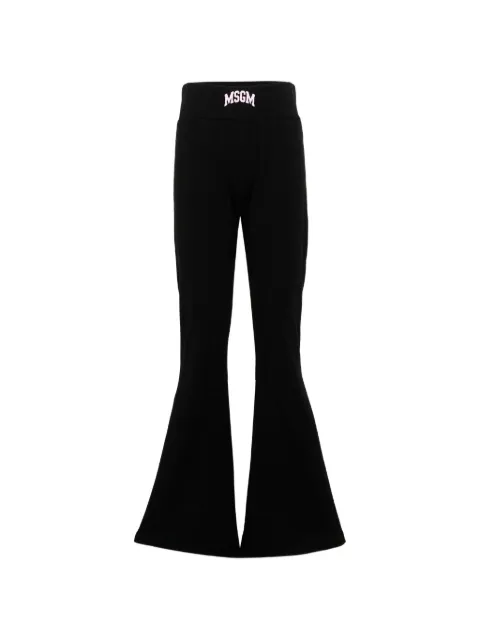 MSGM Kids logo-print flared leggings