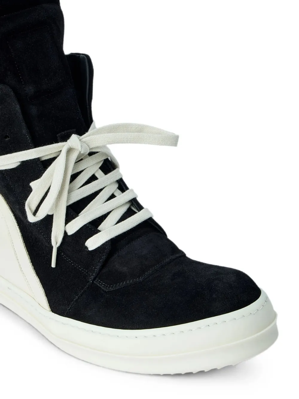 Rick Owens Geobasket panelled suede boots Zwart