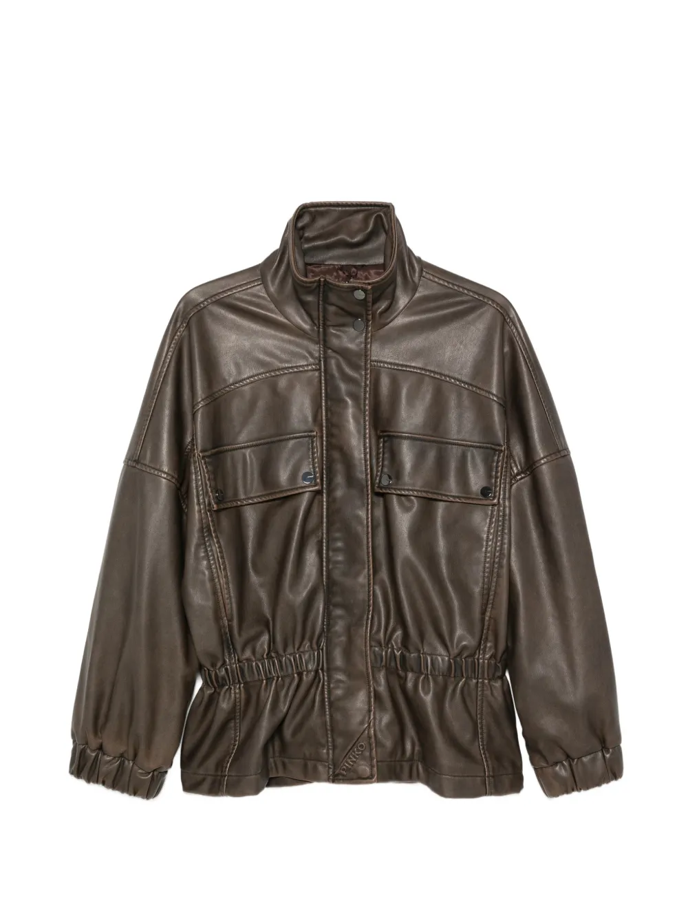 PINKO elasticated-waist jacket - Marrone