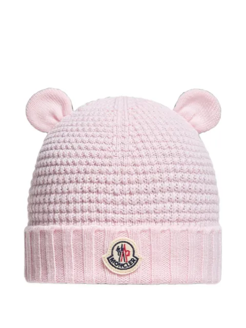 Moncler Enfant gorro con parche del logo y detalle de orejas