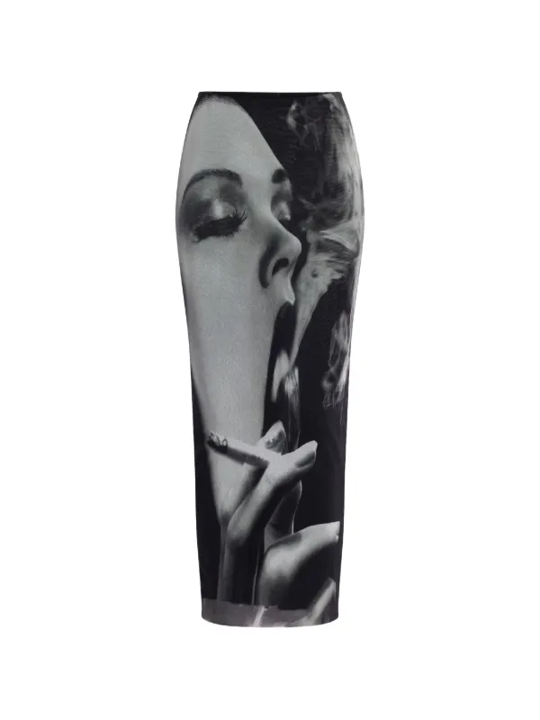 Jean Paul Gaultier The Long Smoking Skirt in Grey