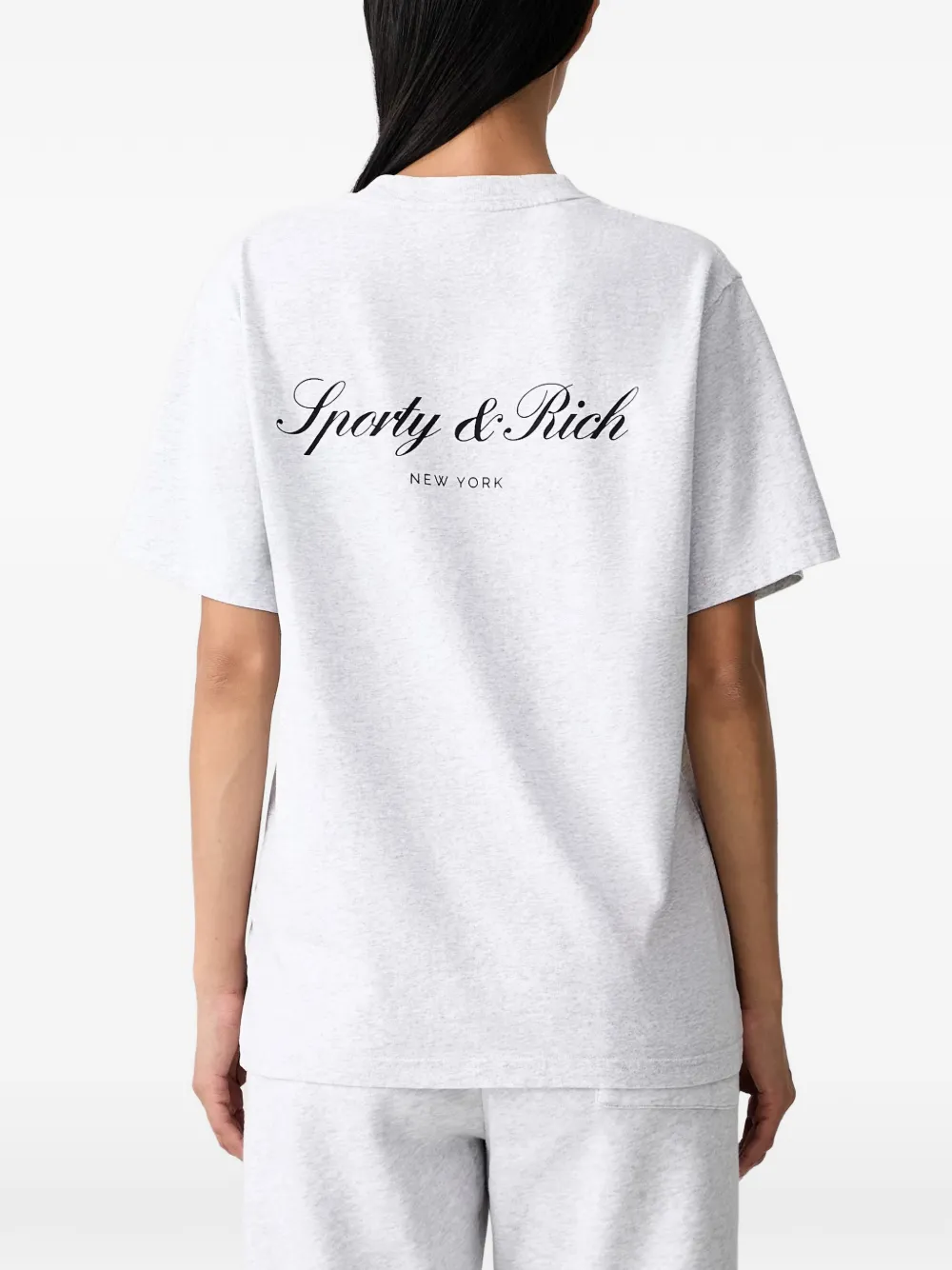 Sporty & Rich Signature NY T-Shirt Grijs