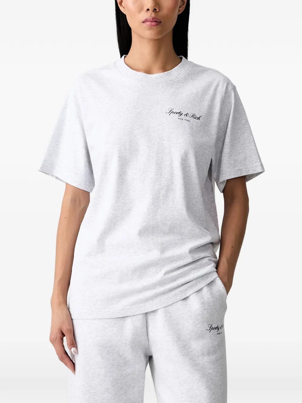 Sporty & Rich Signature NY T-Shirt - Grigio