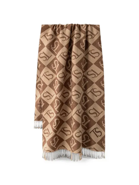 TWINSET monogram-pattern fringed scarf