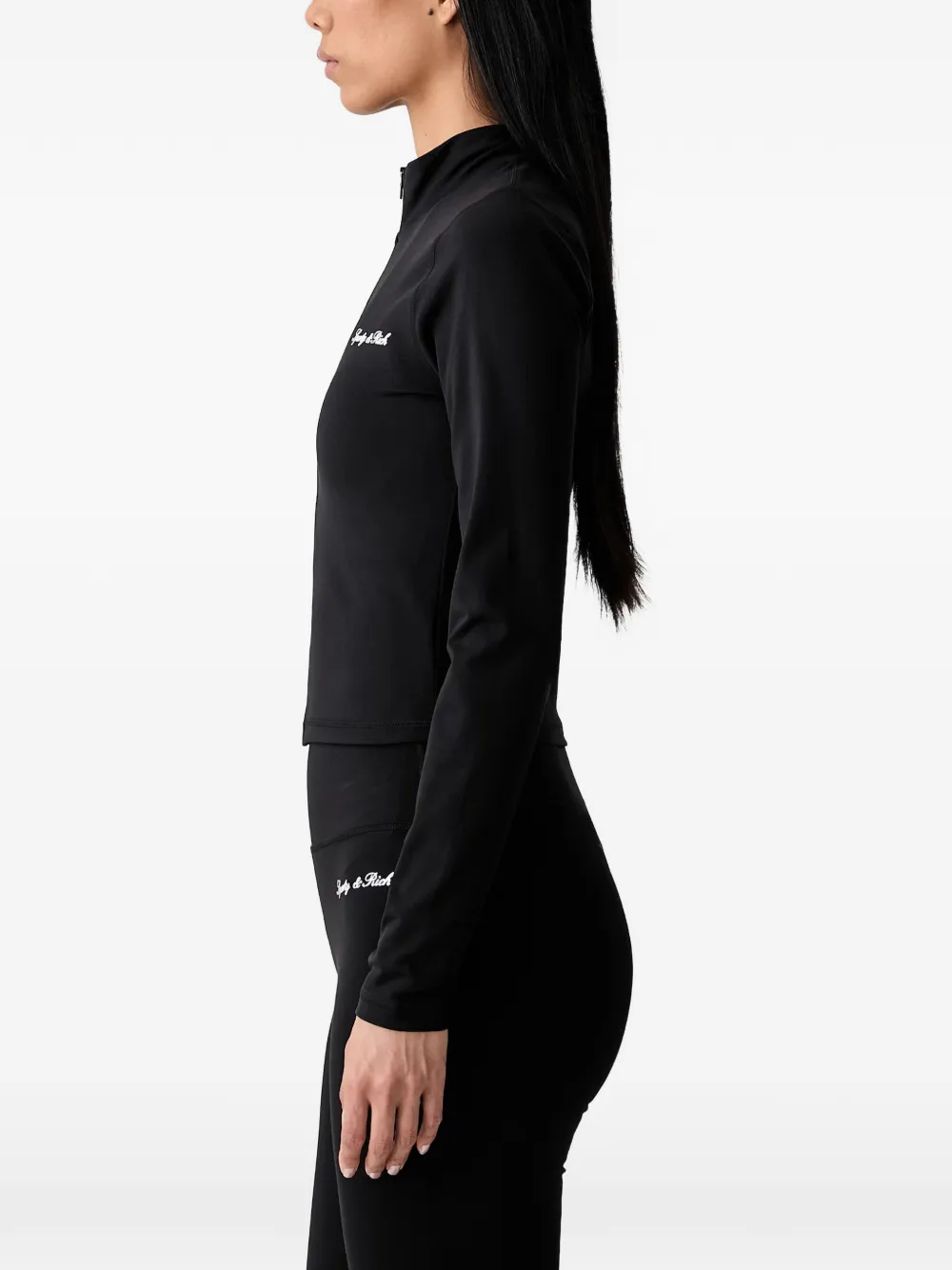 Sporty & Rich Sweater met logoprint Zwart
