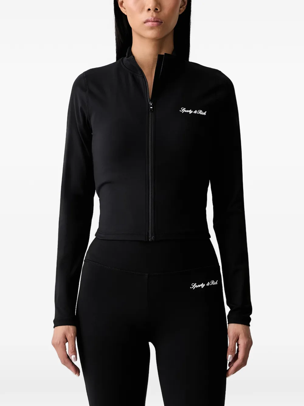 Sporty & Rich Sweater met logoprint Zwart