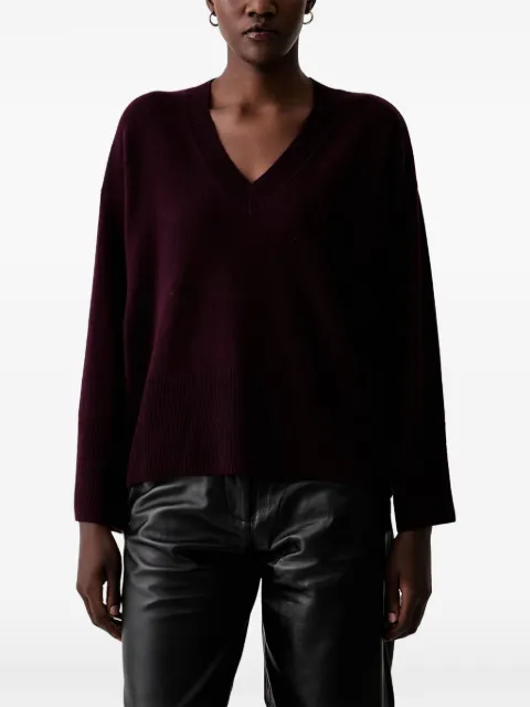 VICOLO V-neck ribbed-trim sweater