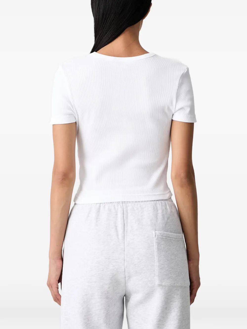 Sporty & Rich Ribgebreid T-shirt Wit