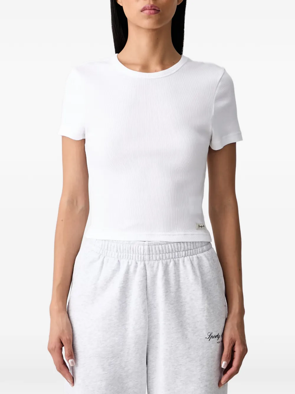Sporty & Rich ribbed-knit T-shirt - Bianco