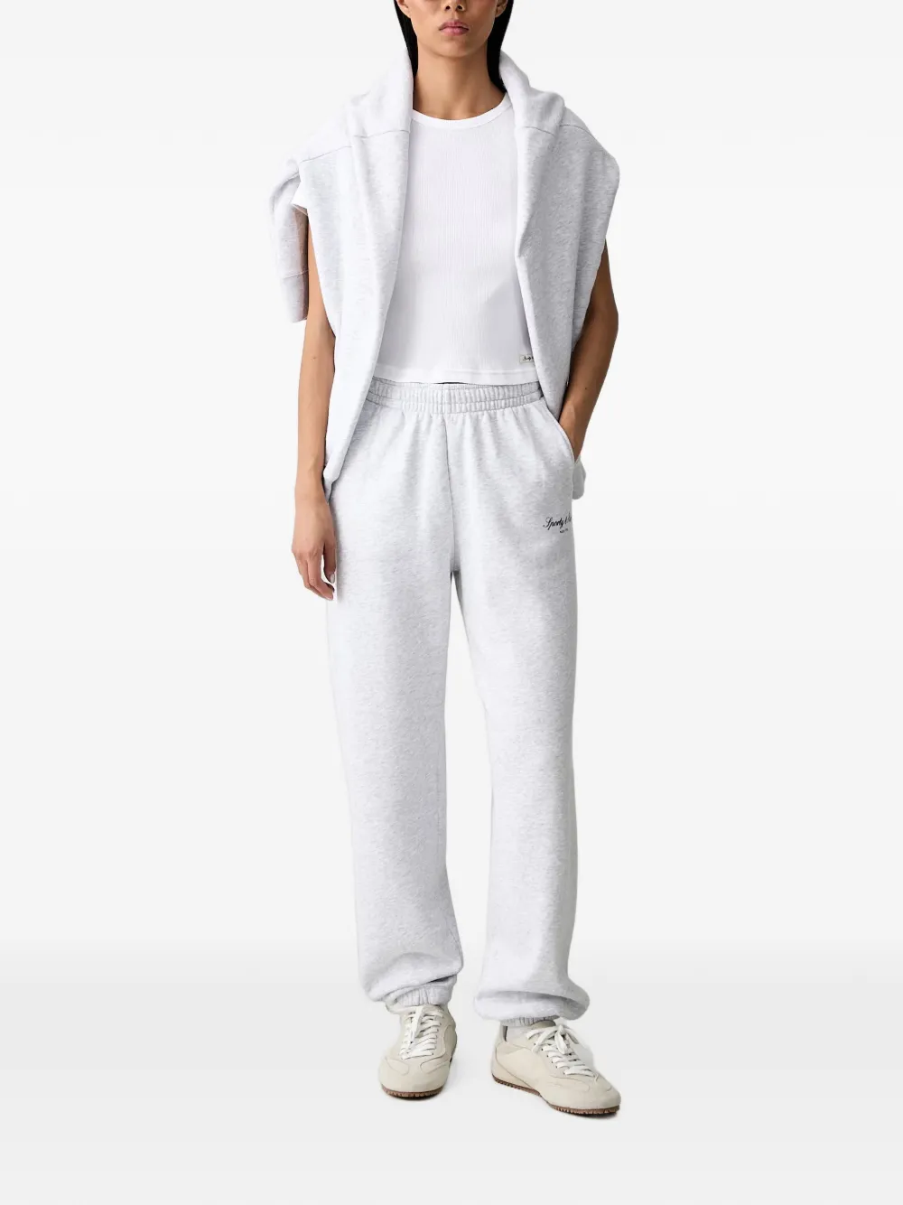 Sporty & Rich Ribgebreid T-shirt Wit