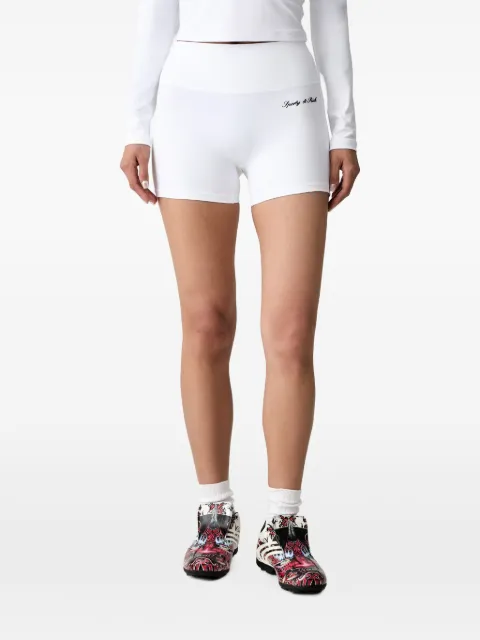Sporty & Rich logo-print mini shorts