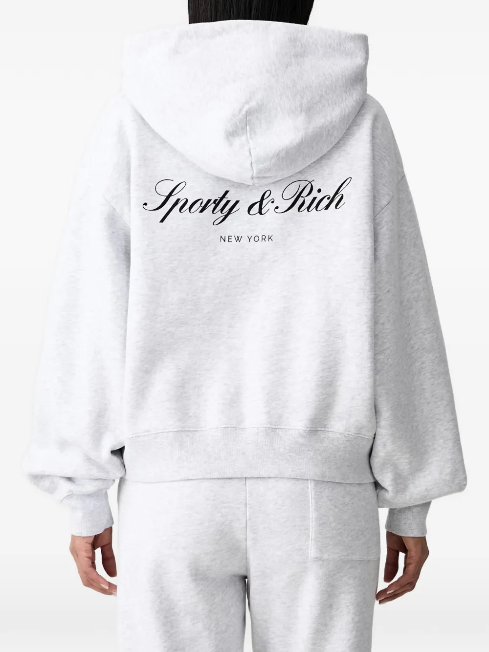 Sporty & Rich Hoodie met logoprint Grijs