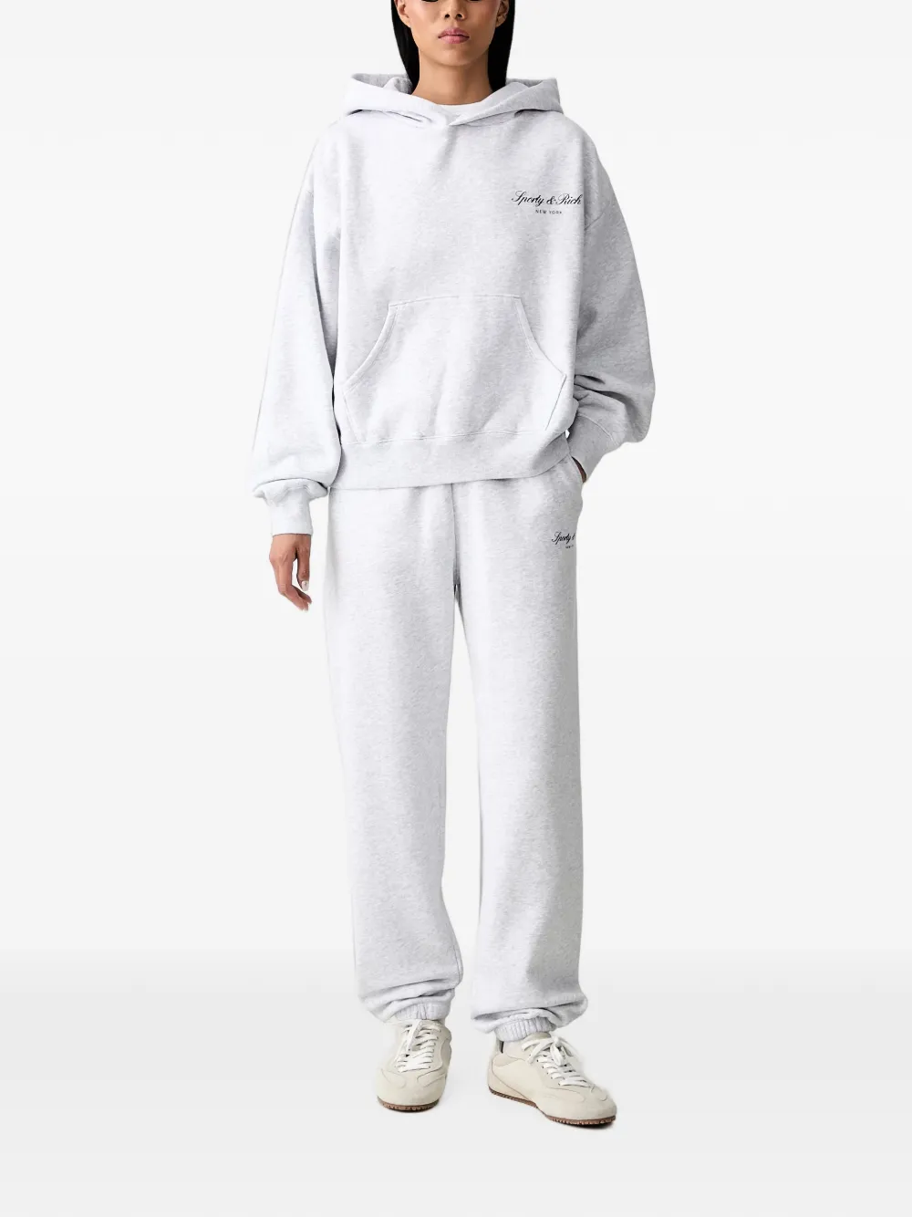 Sporty & Rich Hoodie met logoprint Grijs