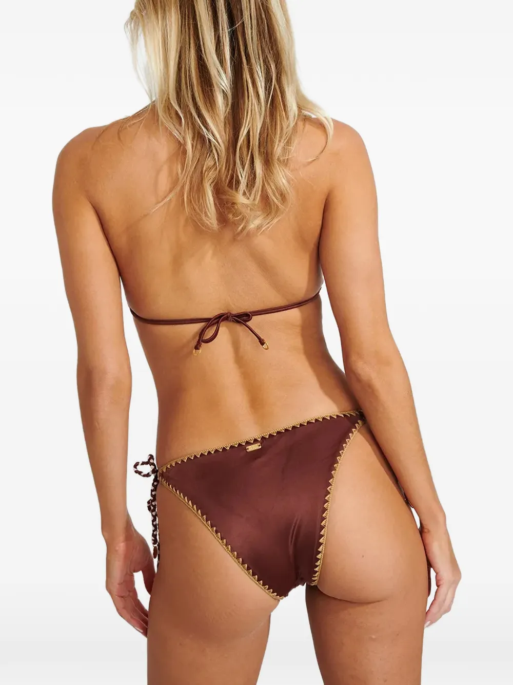 BANANA MOON Blika triangel bikinislip met gehaakte afwerking Bruin