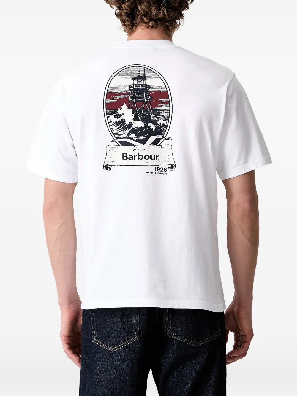 Barbour 1926 T-shirt met grafische print Wit