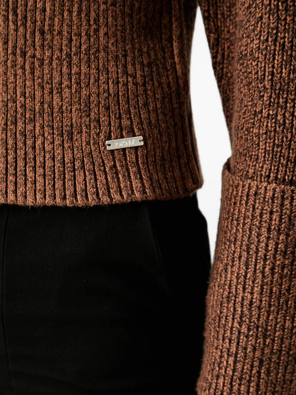 DKNY Ribgebreide trui met raglan mouwen Bruin