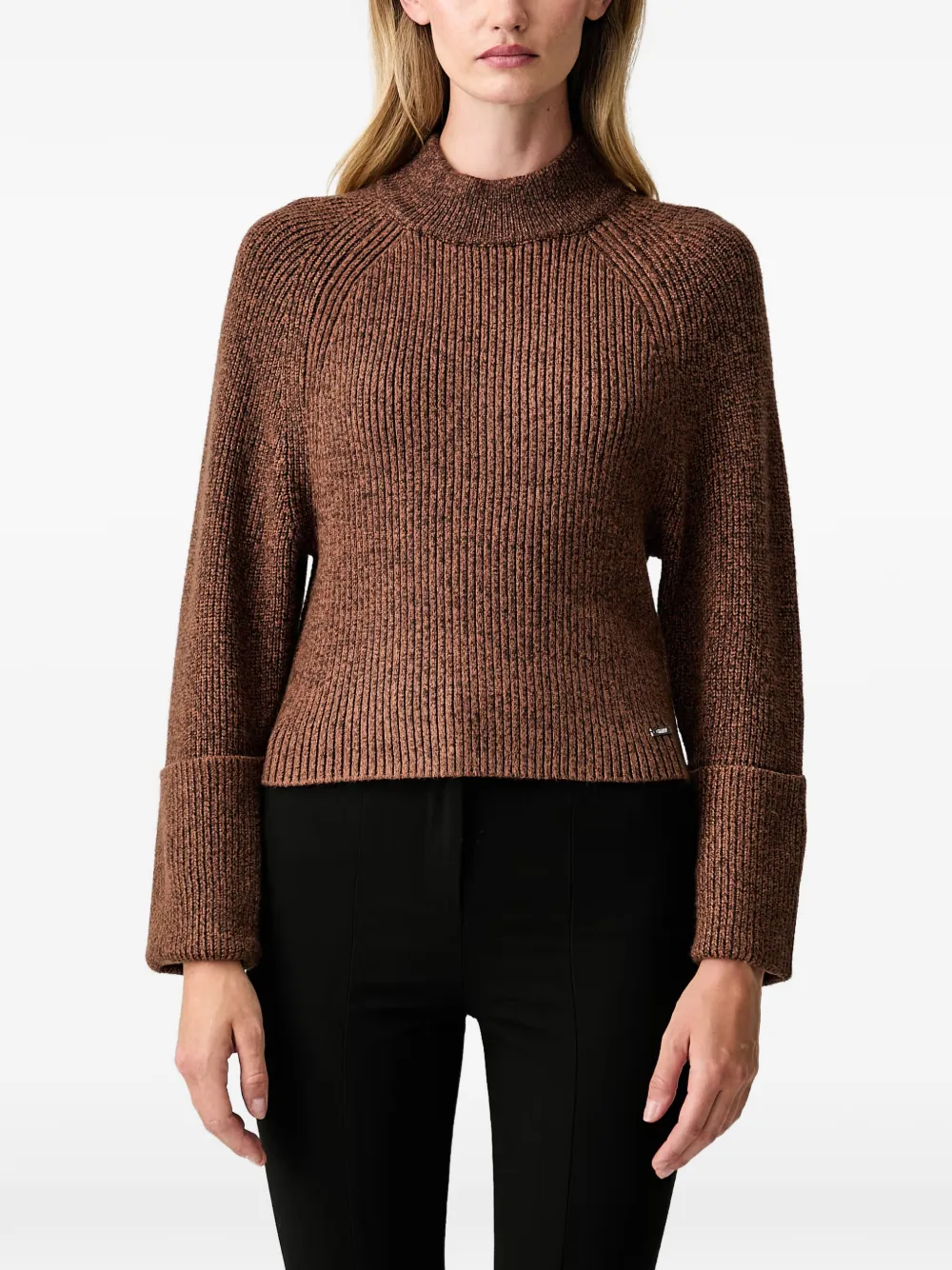 DKNY ribbed-knit raglan-sleeve sweater